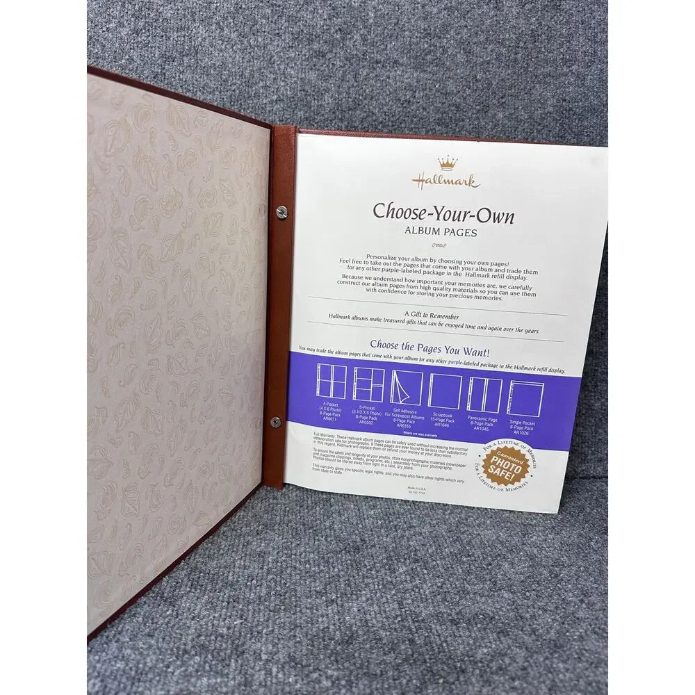 Hallmark embossed tooled faux leather photo album NEW post bound adhesive pages - Picture 3 of 11